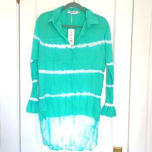 Women's Beach Long Sleeve Coverup Size M NWT